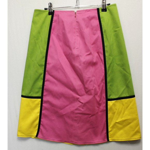 Citrine A Line Skirt Bright Multicolor Block Women 8 Knee Length Maximalist - Picture 2 of 9